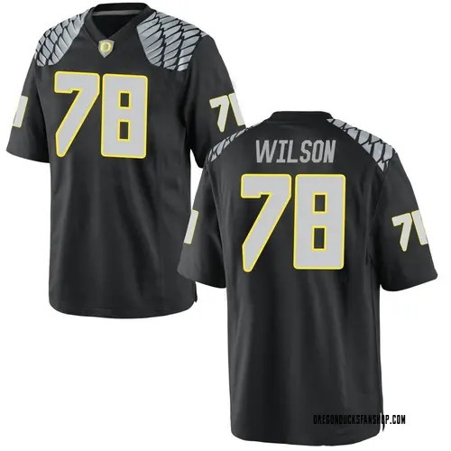 Men's Nike Gernorris Wilson Oregon Ducks Game Black Football College Jersey