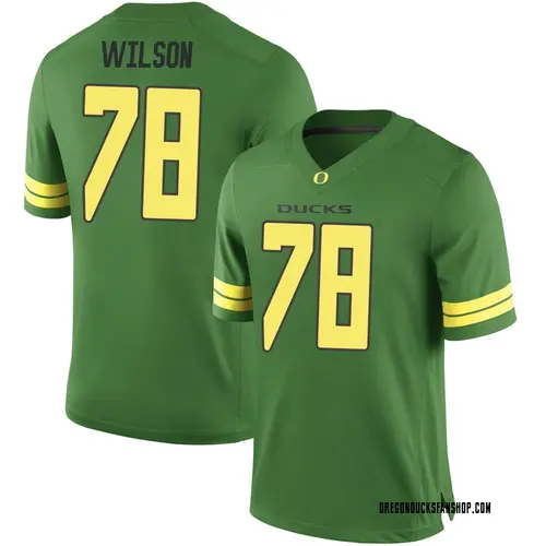 Men's Nike Gernorris Wilson Oregon Ducks Game Green Football College Jersey