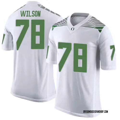 Men's Nike Gernorris Wilson Oregon Ducks Limited White Football College Jersey