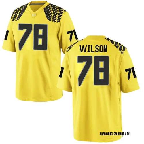 Men's Nike Gernorris Wilson Oregon Ducks Replica Gold Football College Jersey