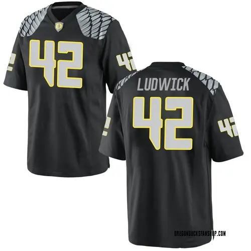 Men's Nike Kaden Ludwick Oregon Ducks Game Black Football College Jersey