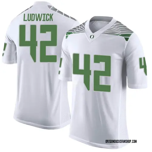 Men's Nike Kaden Ludwick Oregon Ducks Limited White Football College Jersey