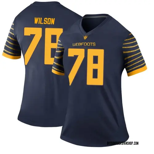 Women's Nike Gernorris Wilson Oregon Ducks Legend Navy Football College Jersey