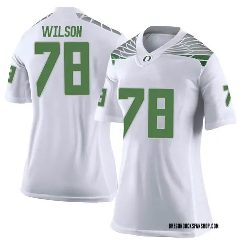 Women's Nike Gernorris Wilson Oregon Ducks Limited White Football College Jersey