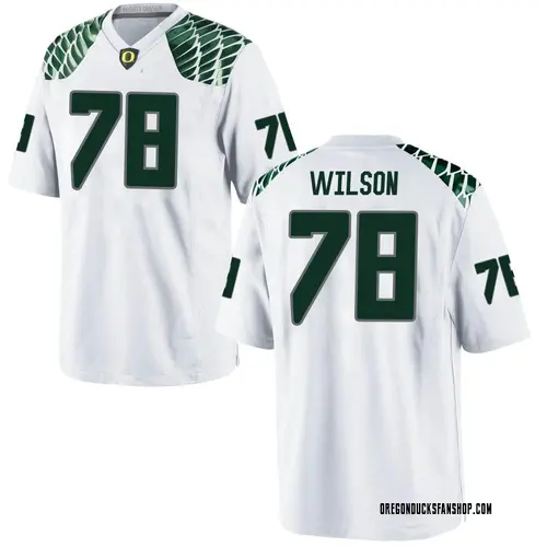 Youth Nike Gernorris Wilson Oregon Ducks Replica White Football College Jersey